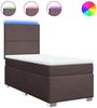 vidaXL Boxspringbett mit Matratze Dunkelbraun 90x190 cm Stoff 3292639 Bild 2