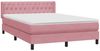 vidaXL Boxspringbett mit Matratze Rosa 160x220 cm Samt 3318416 Bild 4