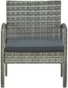 vidaXL Gartenstuhl mit Kissen Poly Rattan Grau 45796 Bild 2
