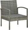 vidaXL Gartenstuhl mit Kissen Poly Rattan Grau 45796 Bild 5