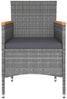 vidaXL 5-tlg. Garten-Lounge-Set Poly Rattan Grau 3058477 Bild 4