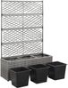 Rankkasten Pflanzgefäß ELOT aus Rattan Grau 3 Töpfe 83x30x130cm Hochbeet mit Rankgitter Pflanzkasten Balkon Terrasse Blumenkasten Pflanzkübel mit Rankhilfe Bild 3