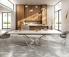 Esstisch Edge 200-300x100 Keramik Laminam® Travertino Bianco Creme-Weiß Spider Flachstahl Edelstahl ausziehbar Bild 2