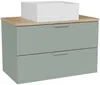 Vente-unique - AVORELI Waschbeckenmöbel Holz, Platte Grün - B 46 cm x H 50 cm x L 80 cm Bild 3
