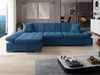 'Malwi' Ecksofa Cord, Blau, 76 x 161 x 278 cm, Links Bild 3