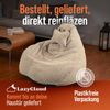 LazyCloud Sitzsack für Erwachsene mit integrierter [Nackenstütze] Cord | XXL Indoor Bean Bag mit Füllung | perfekt als Chill-, Lese- oder Gaming Sessel (90 x 80 x 70 cm) (Sandbeige) Bild 4