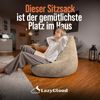 LazyCloud Sitzsack für Erwachsene mit integrierter [Nackenstütze] Cord | XXL Indoor Bean Bag mit Füllung | perfekt als Chill-, Lese- oder Gaming Sessel (90 x 80 x 70 cm) (Sandbeige) Bild 2