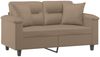 vidaXL 2-Sitzer-Sofa mit Zierkissen Cappuccino-Braun 120 cm Kunstleder 3200987 Bild 3