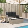 vidaXL Gartenbank Verstellbar mit Kissen Hellgrau Poly Rattan 365822 Bild 3