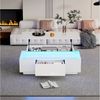Merax Couchtisch höhenverstellbar Sofatisch Beistelltisch mit LED-Beleuchtung (1-St, Kaffeetisch 96x45x40cm), Lift-Top Wohnzimmertisch mit Schublade,Stauraum & Hochglanz-Oberfläche Bild 2