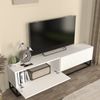 TV-Lowboard Verpsboga langes Gestell 180x32x47 cm Weiß [en. casa] Bild 3