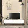 TV-Lowboard Verpsboga langes Gestell 180x32x47 cm Weiß [en. casa] Bild 2