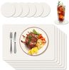 BlingBin Platzset 12er Set Tischsets & Untersetzer-Abwaschbar aus Kunstleder,Tischmatte, (12er Set, 12-St, Maße: Tischset 43 × 30 cm, Untersetzer 10 × 10 cm), Wasserdicht Platzdeckchen für Küche, Esszimmer Partytisch Dekoration Bild 5