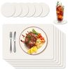 BlingBin Platzset 12er Set Tischsets & Untersetzer-Abwaschbar aus Kunstleder,Tischmatte, (12er Set, 12-St, Maße: Tischset 43 × 30 cm, Untersetzer 10 × 10 cm), Wasserdicht Platzdeckchen für Küche, Esszimmer Partytisch Dekoration Bild 4