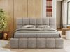 Boxspringbett mit dekorativem Kopfteil, Doppelbett mit zwei 7 Härtezonen Multipocket-Matratzen, Bettkästen, Polsterbett - NIRA - 180 x 200 cm - Beige Struktur - H4 Bild 4