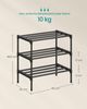 SONGMICS Schuhregal, 3 Ebenen, Schuhablage schmal, Schuh-Organizer Metall, 30 x 45 x 48,5 cm, schwarz Bild 5