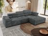 Mks Möbel 'RILASSO' Ecksofa, mit Relax-funktion, Elektrisch verstellbarer Sitz, L-förmige Ecke mit Armlehnen, Wellenfeder, Dunkelgrau, Cordstoff, rechts Bild 4