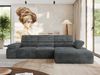Mks Möbel 'RILASSO' Ecksofa, mit Relax-funktion, Elektrisch verstellbarer Sitz, L-förmige Ecke mit Armlehnen, Wellenfeder, Dunkelgrau, Cordstoff, rechts Bild 3