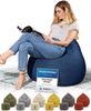 Green Bean® 2er Set Indoor Sitzsack + Hocker mit EPS-Perlen Füllung - Sitzhocker Sitz-pouf , Dunkelblau, L Bild 3
