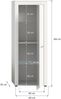 xonox. home Wohnen Jam X8BA9T10 Vitrine Glasvitrine Dekoschrank Glas-Kommode in weiß Melamin, ca. B/H/T: 60 x 159 x 35 cm Bild 4