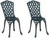 vidaXL Gartenstuhl 2 pcs Grün 39 x 40 x 87cm Aluminium 42002397 Bild 2