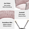 Stuhl, Samt 360° drehbar, Rosa, belastbar 150 kg, 11,1 kg,54x59x72 cm Bild 5