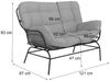 2er-Sofa HWC-P75, Gartensofa Gartenbank Couch 2-Sitzer, Stoff 220g/m² Poly-Rattan Metall ~ hellgrau, Polster beige Bild 3