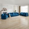 Doppelsofa (ohne Armlehne),moderne Kombinationssofa für Wohnzimmer Schlafzimmer und Wohnung bequeme Doppel-Kissenkissen 80 % atmungsfreier Schneier Stoff,Schneier Stoff,blau, Bild 5
