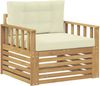 vidaXL Outdoor-Sofa Polyester Weiß und Creme 3439127 Bild 2