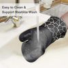 Topfhandschuhe Set Silikon/Baumwolle hitzebeständig 1 Paar+2 Topflappen Schwarz Bild 5