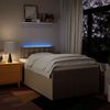 vidaXL Boxspringbett mit Matratze Creme 120x200 cm Stoff 3288174 Bild 5