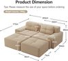 2-Sitzer Modulsofa H 69 x T 204 x B 177 cm aus Cord mit 74 cm Sitztiefe, montagefrei, Beige Bild 5