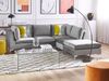 Ecksofa Samtstoff grau linksseitig mit Ottomane 4-Sitzer EVJA Bild 3