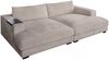 KAWOLA Big Sofa MADELINE mit Holztablett schwarz für Armlehne Cord taupe 85 x 170 x 290 cm Bild 3