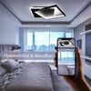 ZMH Deckenlampe LED Deckenleuchte Wohnzimmer: 44W Wohnzimmerlampe Schwarz Schlafzimmerlampe dimmbar mit Fernbedienung Modern Design Küchenlampe Deckenbeleuchtung aus Metall für Esszimmer Büro Bild 3