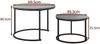 HOJINLINERO Runder Couchtisch 2er-Set Wohnzimmer Holz Metallrahmen Grau Bild 2