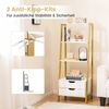 Leiterregal freistehend 134cm Bücherregal mit 4 offenen Regalen und 2 Schubladen vielseitiges Standregal Weiß Bild 5