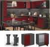 Eckunterschrank R-Line Rot 86 cm J-Shape AP Marmor Vicco Bild 2