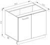 Eckunterschrank R-Line Rot 86 cm J-Shape AP Marmor Vicco Bild 3