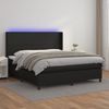 vidaXL Boxspringbett mit Matratze & LED Schwarz 160x200 cm Kunstleder 3139271 Bild 1