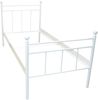 Metallbett 90x200 Weiß Einzelbett Gästebett modern stabil pulverbeschichtet Bild 3