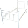 Metallbett 90x200 Weiß Einzelbett Gästebett modern stabil pulverbeschichtet Bild 4
