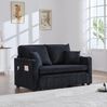 Schlafsofa, Chenille mit USB-Anschluss & Getränkehaltern, 139 x 83 x 58 cm, Schwarz Bild 3
