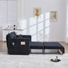 Schlafsofa, Chenille mit USB-Anschluss & Getränkehaltern, 139 x 83 x 58 cm, Schwarz Bild 5