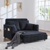 Schlafsofa, Chenille mit USB-Anschluss & Getränkehaltern, 139 x 83 x 58 cm, Schwarz Bild 2
