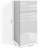 Vicco 'Freddy' Midischrank, Spanplatte, Hochglanz, 36,4 x 79 x 31 cm, Weiß Bild 3