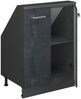 Küchenschrank für Dachschrägen R-Line Schwarz Beton 60 cm mit 2 Türen Vicco Bild 4