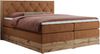 Boxspringbett VENETO KING, Doppelbett mit Multipocket-Matratze, Polsterbett mit Kopfstütze - 180 x 200 cm - Orange Stoff - H4 Bild 4