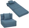 HOMCOM Schlafsofa Gästebett mit Bettfunktion, Kissen, Schlafsessel klappbar 1 Teile, für Wohnzimmer, Schlafzimmer, bis 120 kg Belastbar, Dunkelblau Bild 2