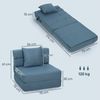 HOMCOM Schlafsofa Gästebett mit Bettfunktion, Kissen, Schlafsessel klappbar 1 Teile, für Wohnzimmer, Schlafzimmer, bis 120 kg Belastbar, Dunkelblau Bild 3